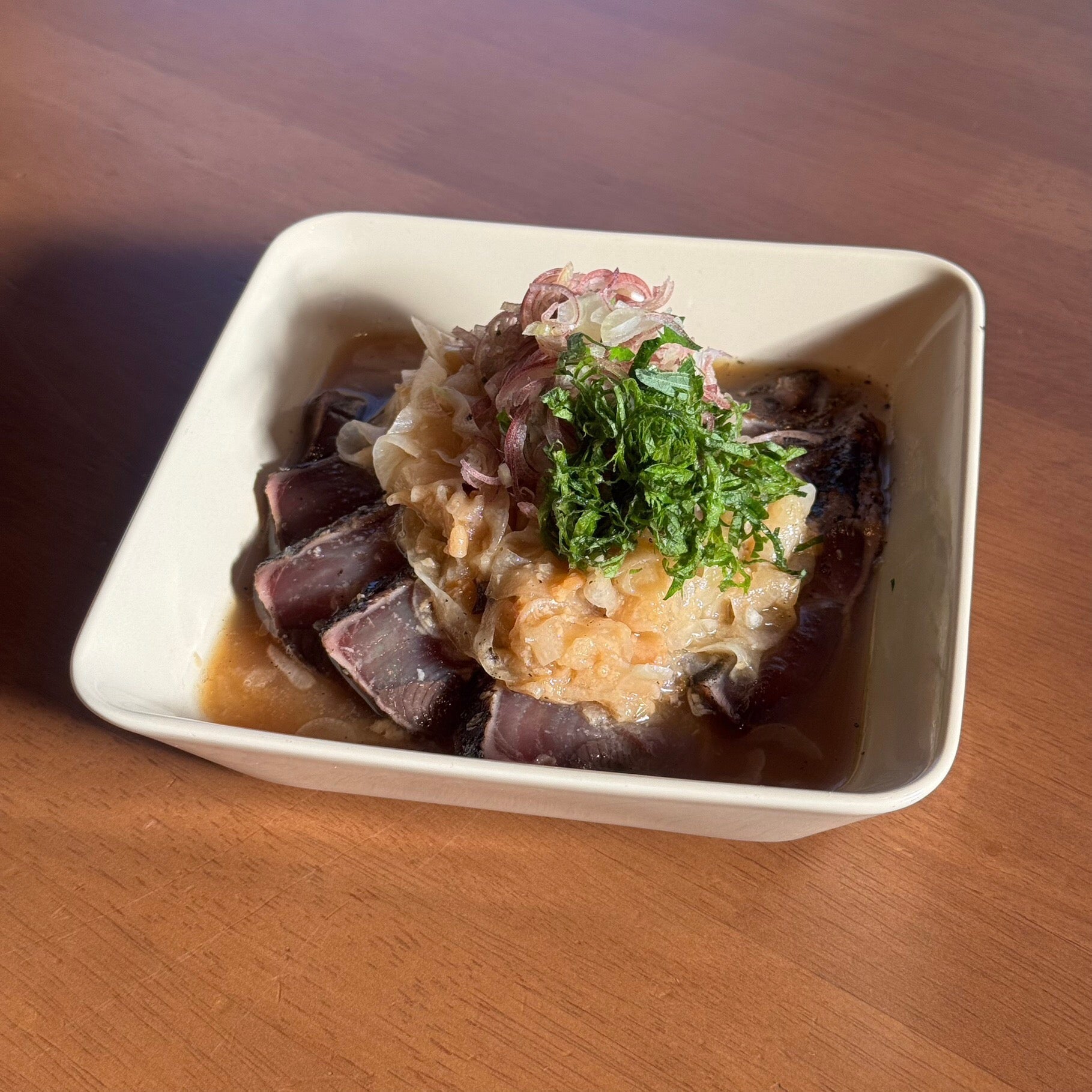 玄米醤油糀で作る初がつおのたたき